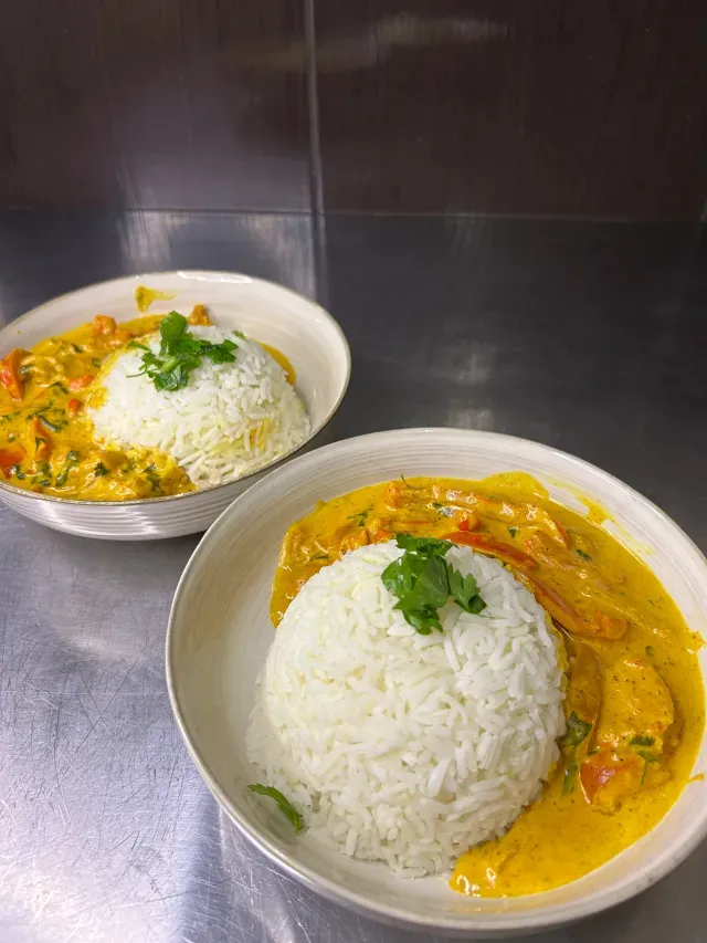 Riz crevettes coco — asiatique